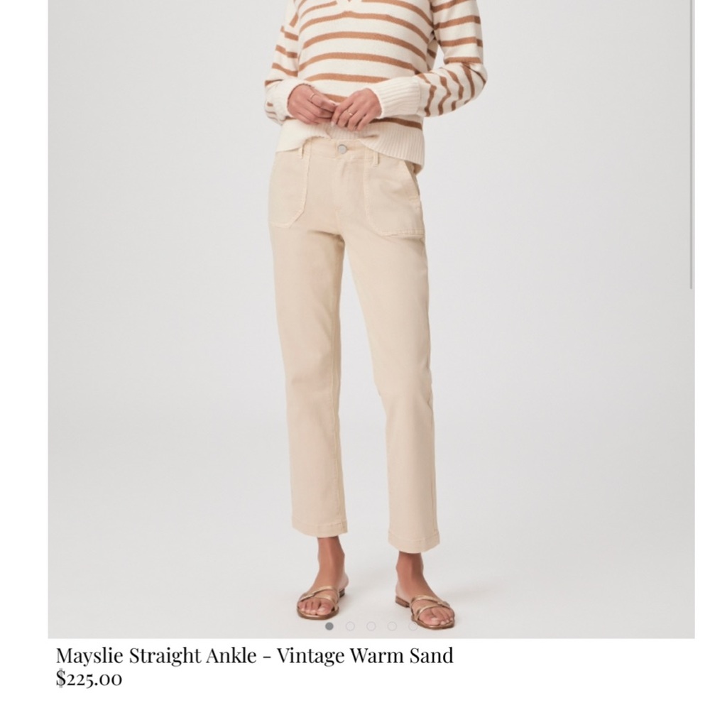 Paige Mayslie Straight Ankle Jeans Vintage Warm Sand